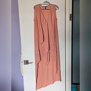 High Low BCBGMAXAZRIA Sheer Peach Dress